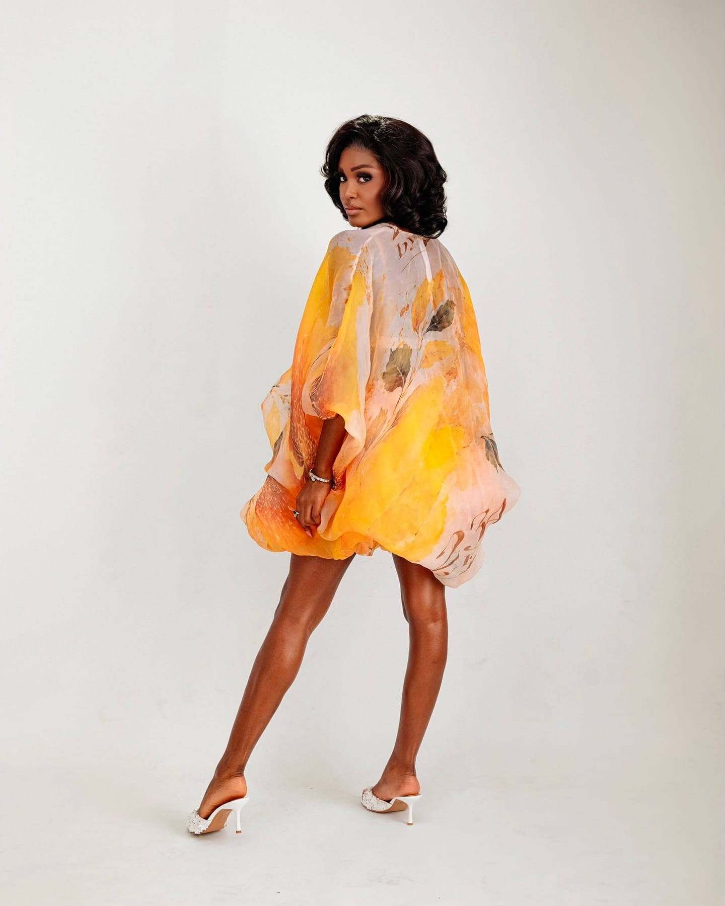 Blossom Bubble Dress in blue, ember and gold florals (frame 3 of 11)