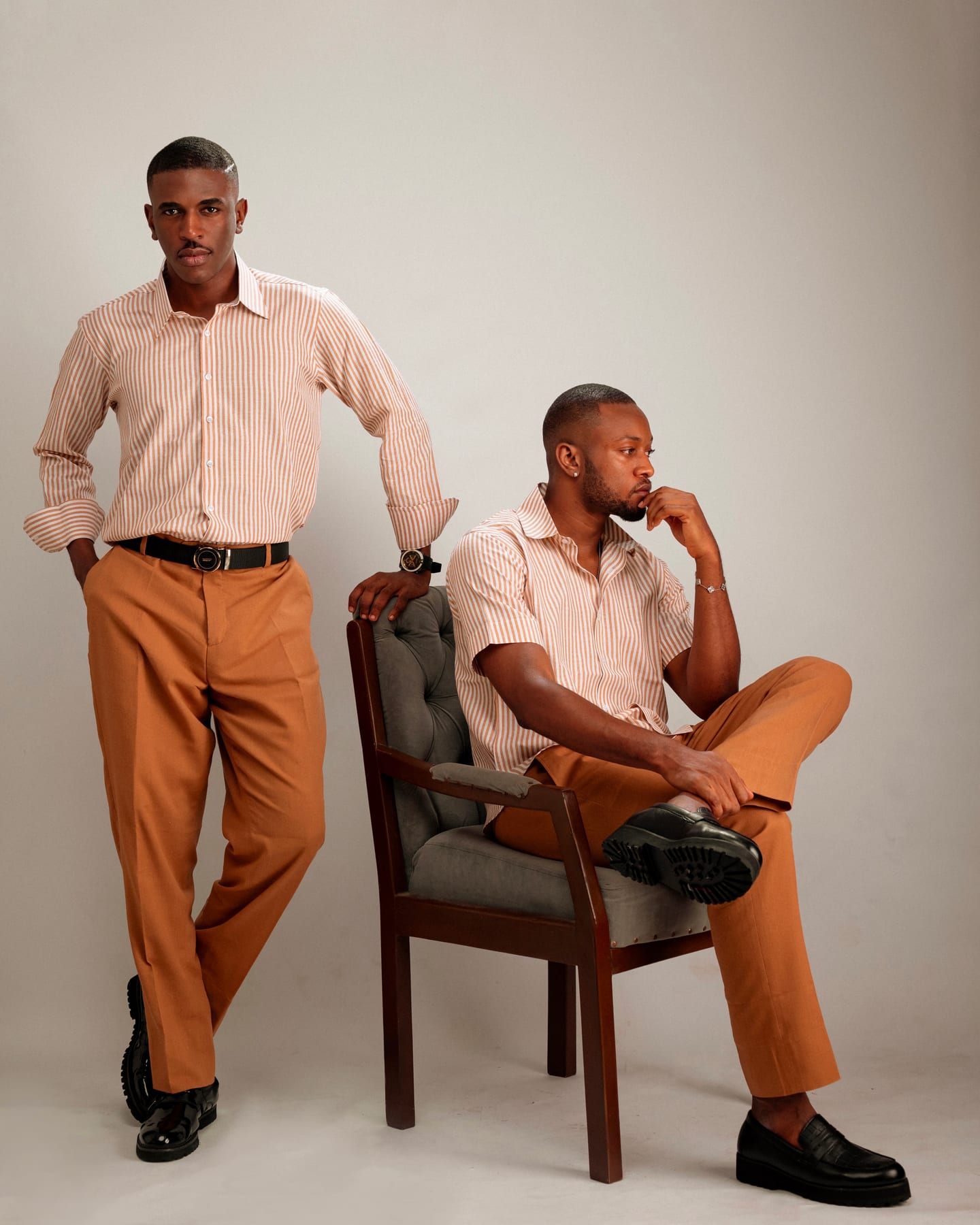 Casablanca Set in warm stripes and terracotta (frame 3 of 5)