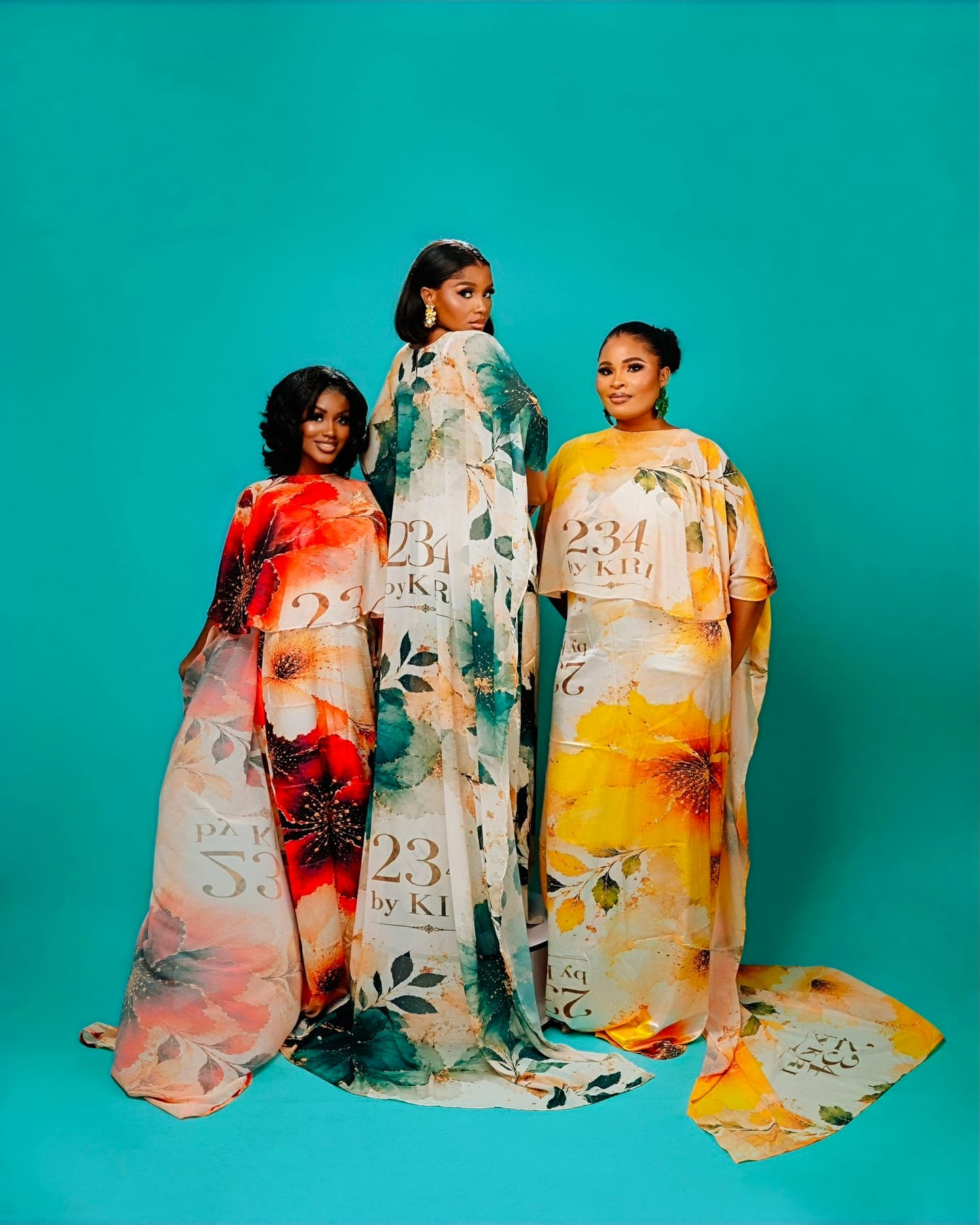 Majesty Cape Gown in golden bloom print (frame 5 of 8)