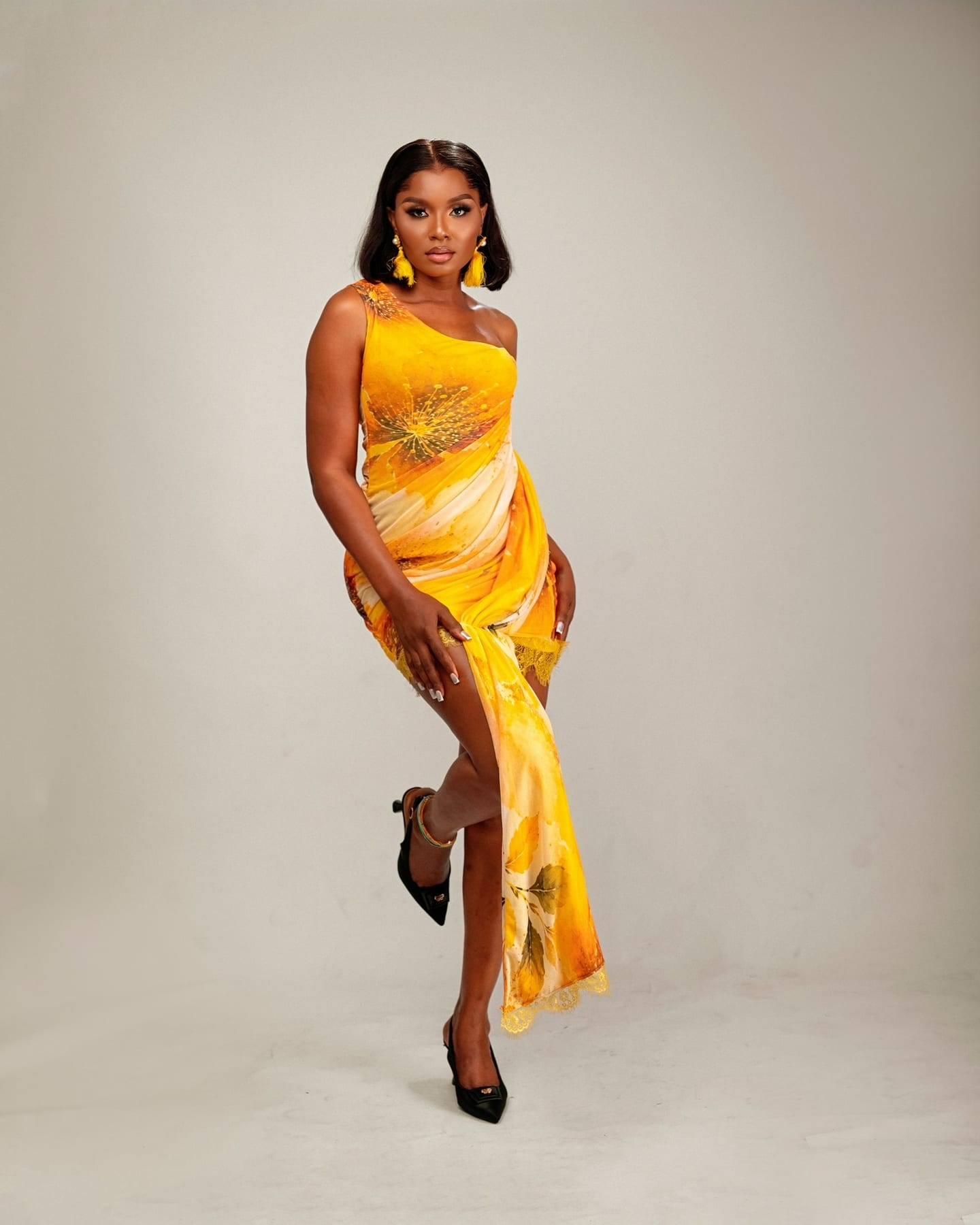 Muse Drape Mini Gown with soft sculpted folds (frame 2 of 5)