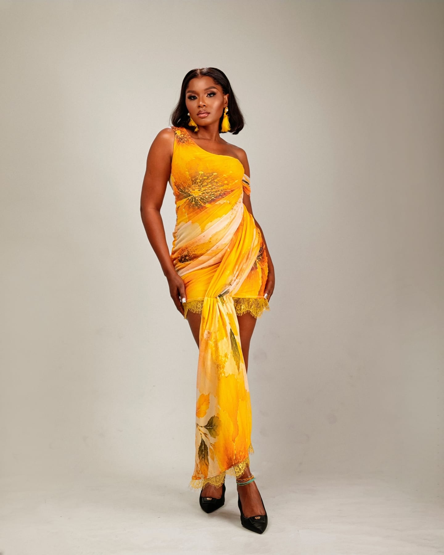 Muse Drape Mini Gown with soft sculpted folds (frame 4 of 5)