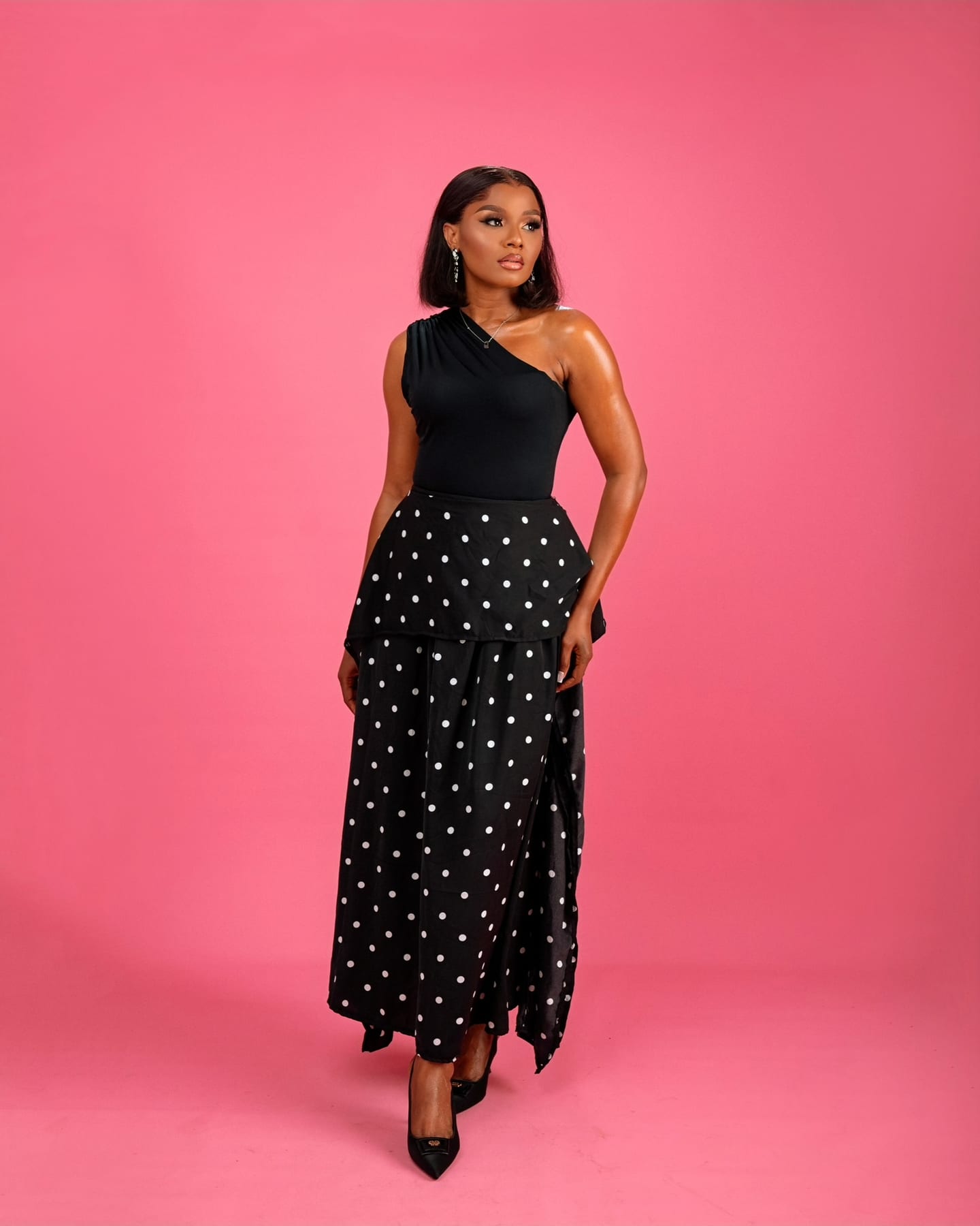 Polka Muse black and white spotted skirt set (frame 3 of 11)