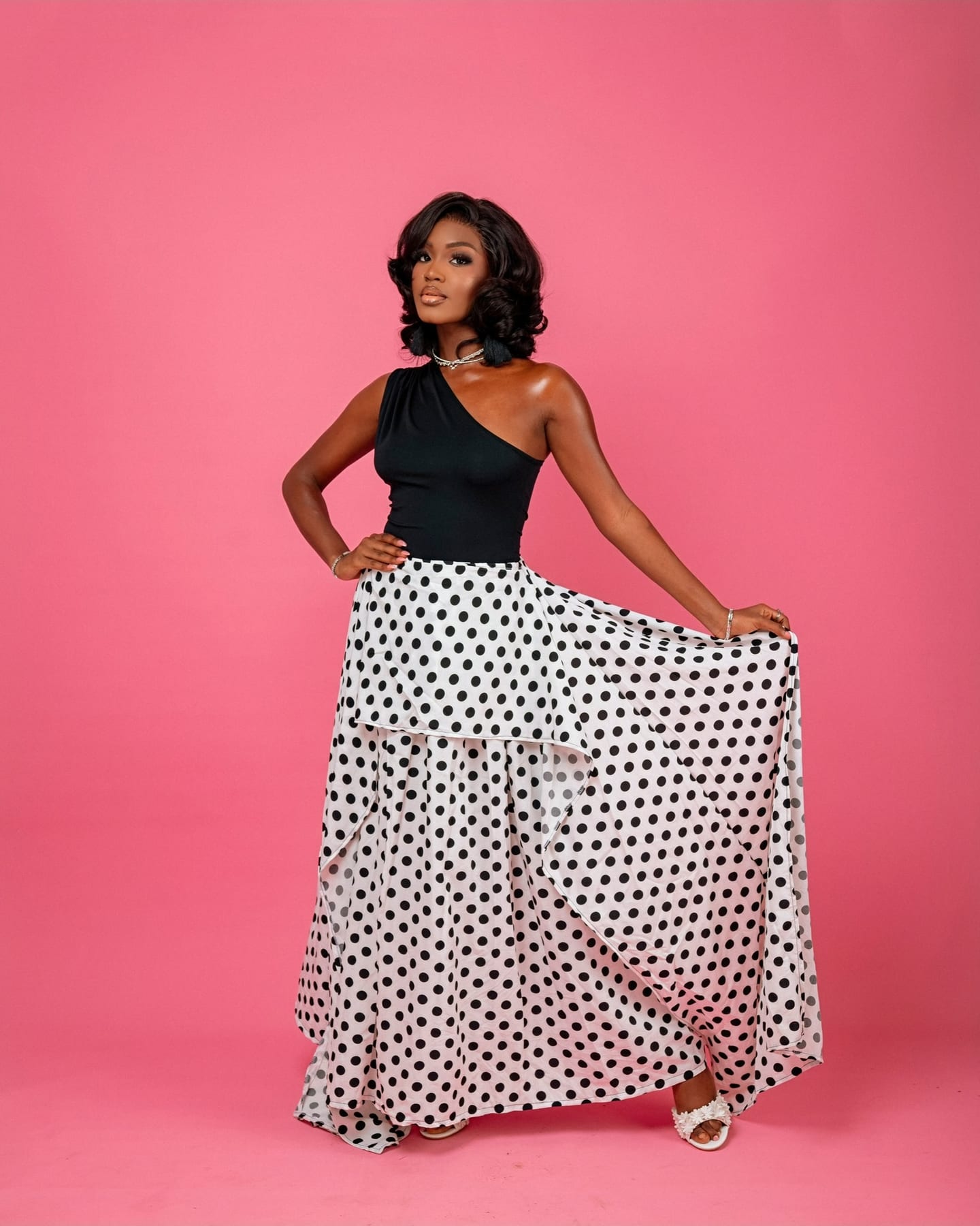 Polka Muse black and white spotted skirt set (frame 9 of 11)