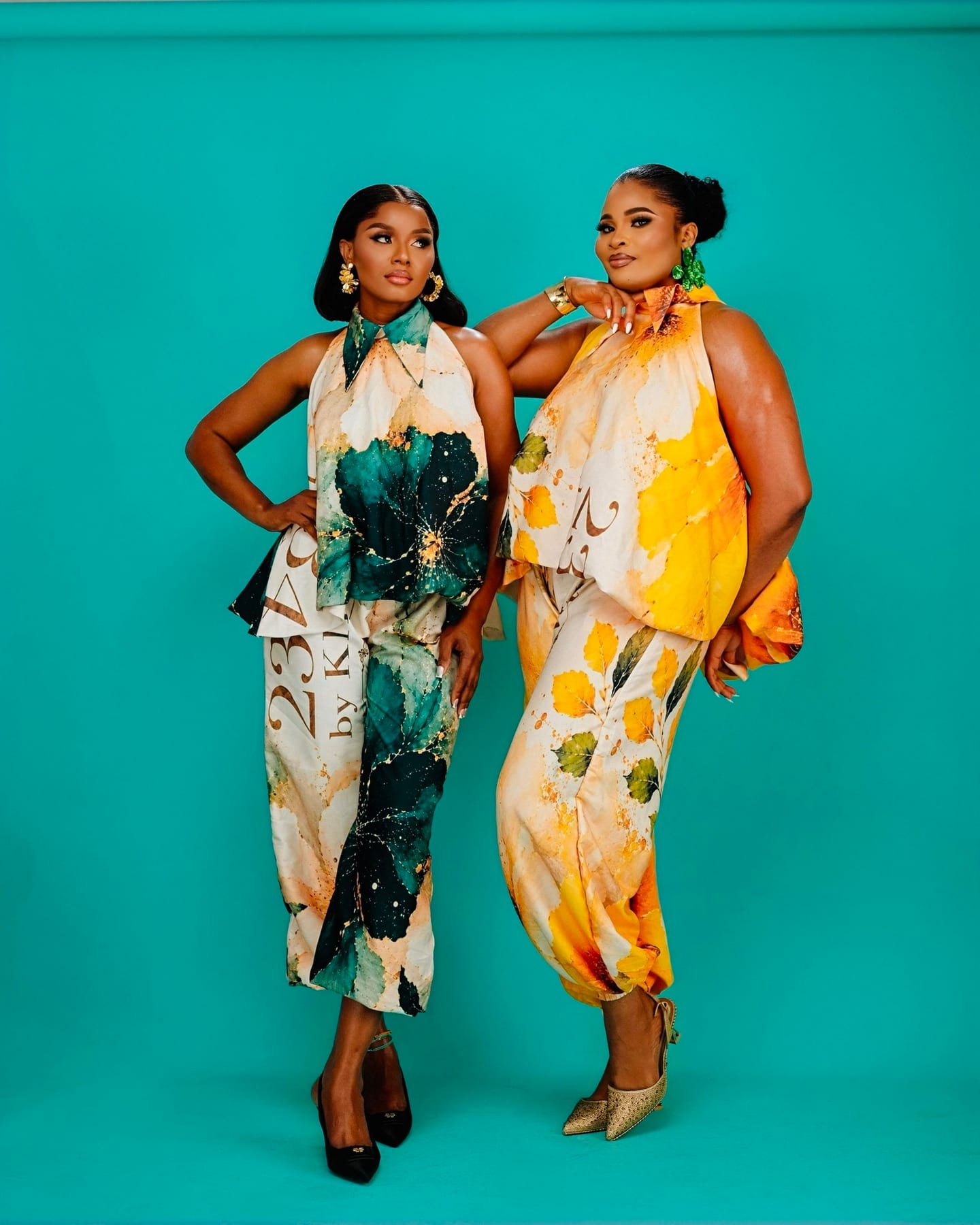 Aura Halter Neck watercolour set in yellow and orange (frame 4 of 10)