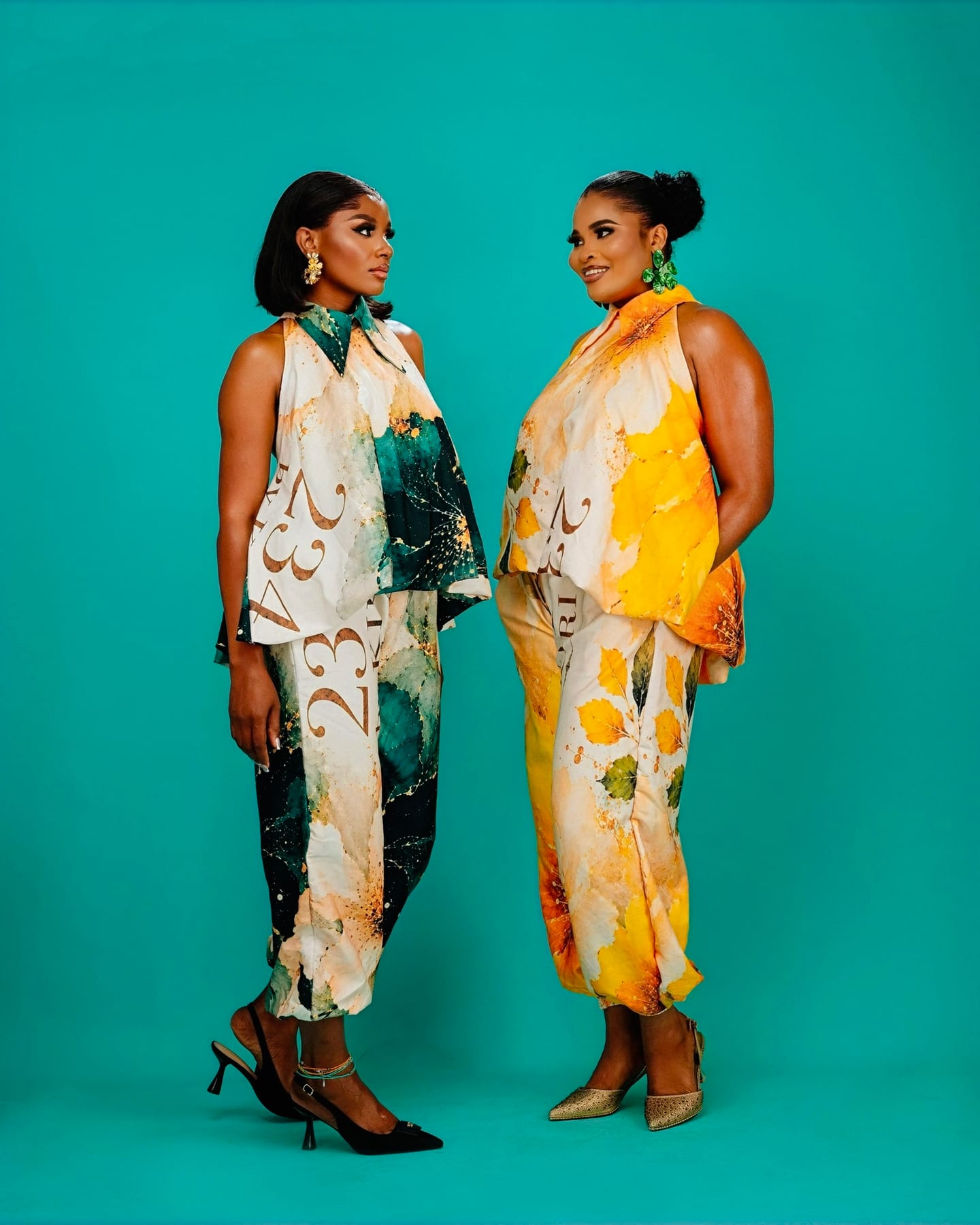 Aura Halter Neck watercolour set in yellow and orange (frame 6 of 10)