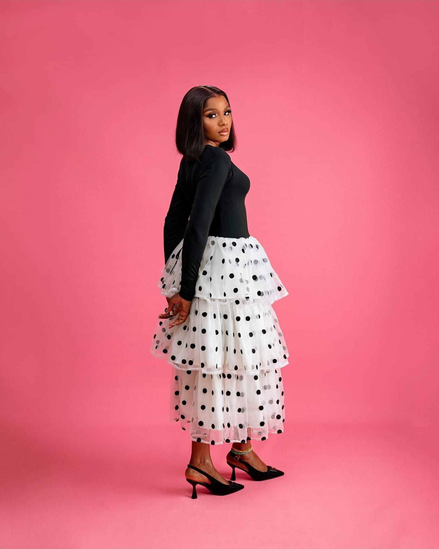 Kiri Polka Dress with tiered spotted tulle (frame 4 of 10)