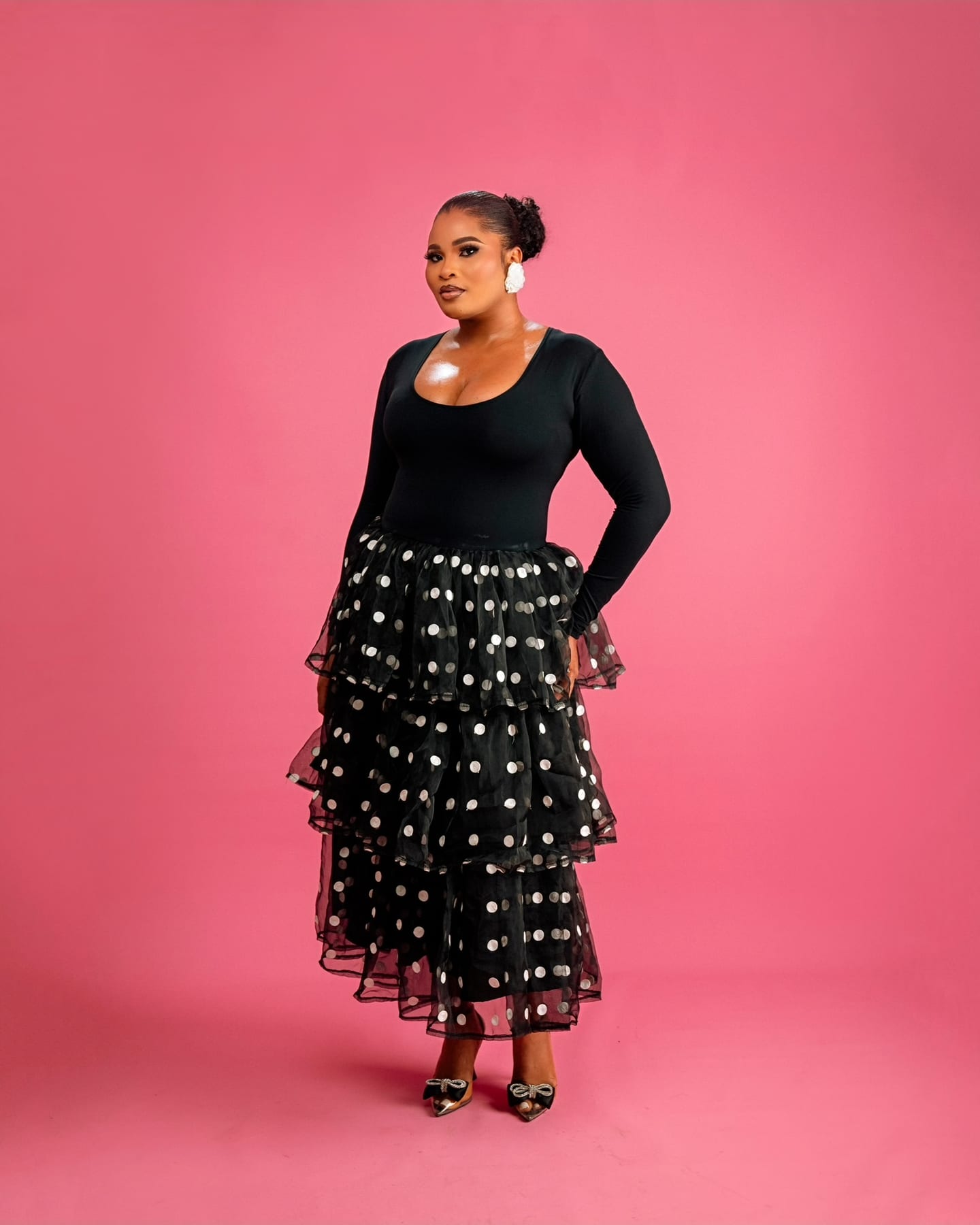 Kiri Polka Dress with tiered spotted tulle (frame 5 of 10)