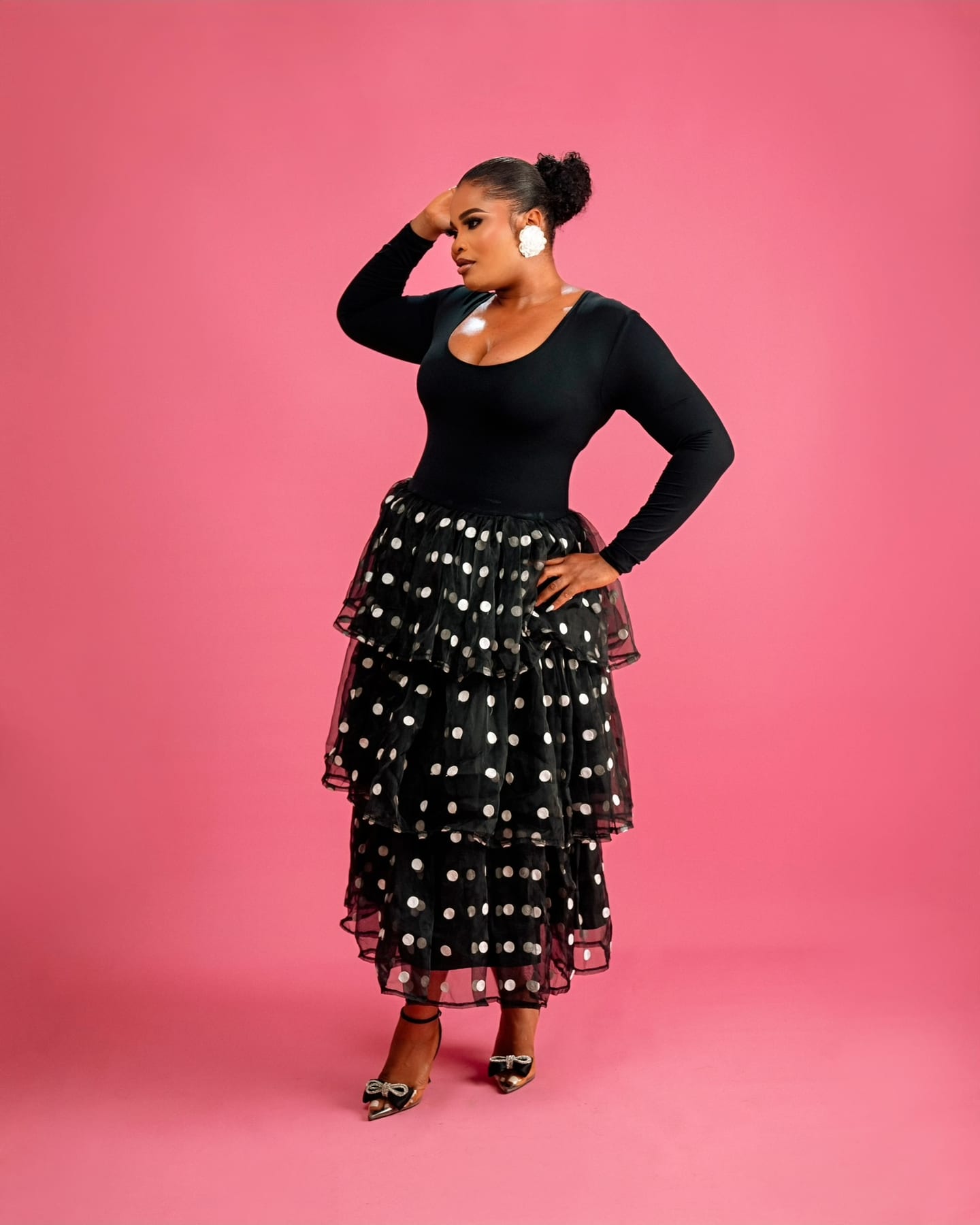 Kiri Polka Dress with tiered spotted tulle (frame 7 of 10)