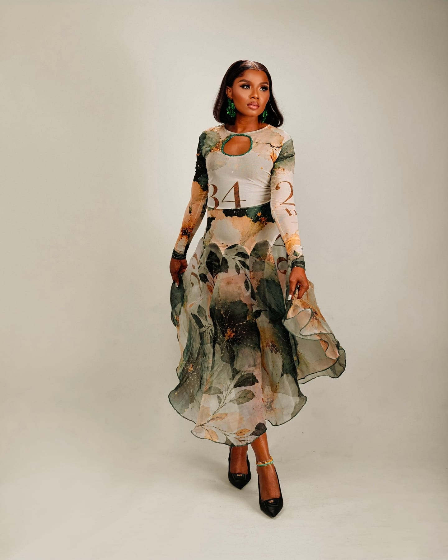 Whisper Bloom sage and cream floral midi (frame 7 of 7)